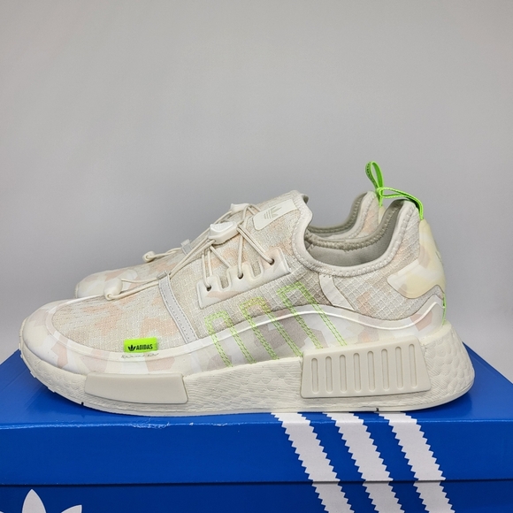 New Adidas NMD_R1 TR 'Off White Solar Green Camo' Men's Running Shoes Size 9.5 - Picture 2 of 7